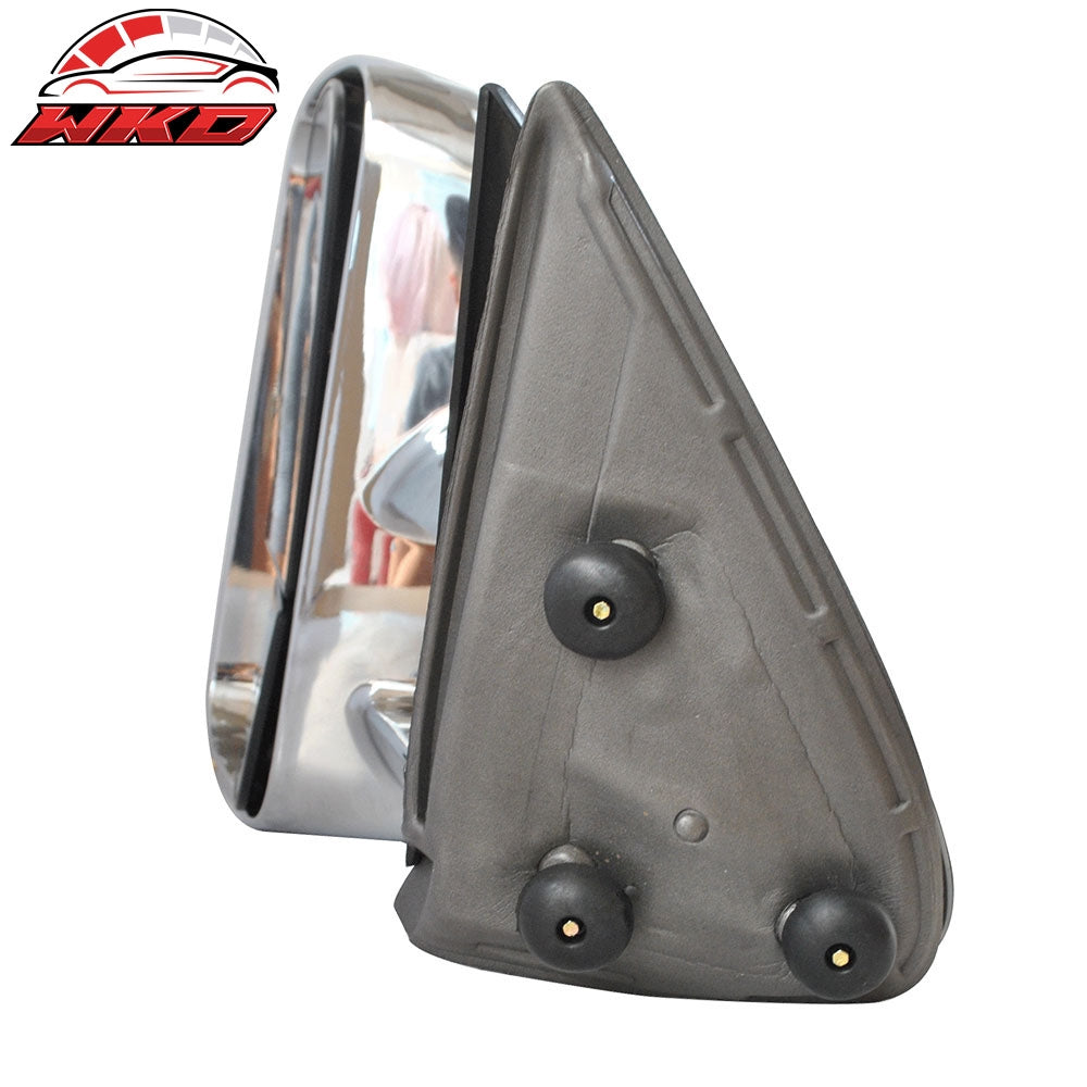 Fits 99-07 Silverado Sierra Rear View Towing Mirror Manual Chrome Housing Pair