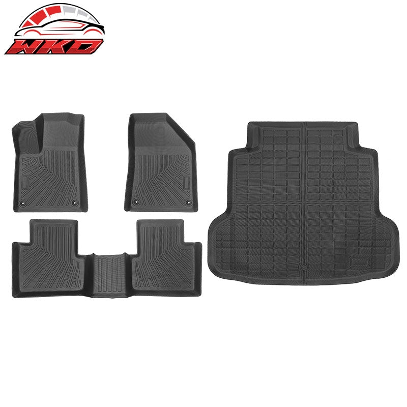 Fits 15-17 Chrysler 200 TPE All Weather Floor Mats Carpets+ Rear Trunk Mat Liner
