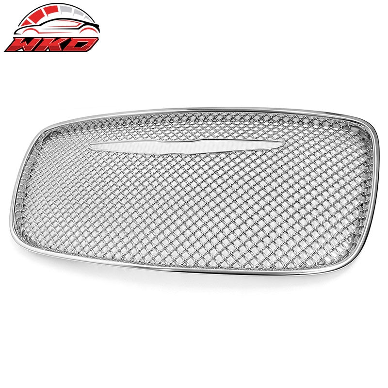Fits 2015-2023 Chrysler 300 Front Bumper Hood Grille Cover Chrome Mesh Style