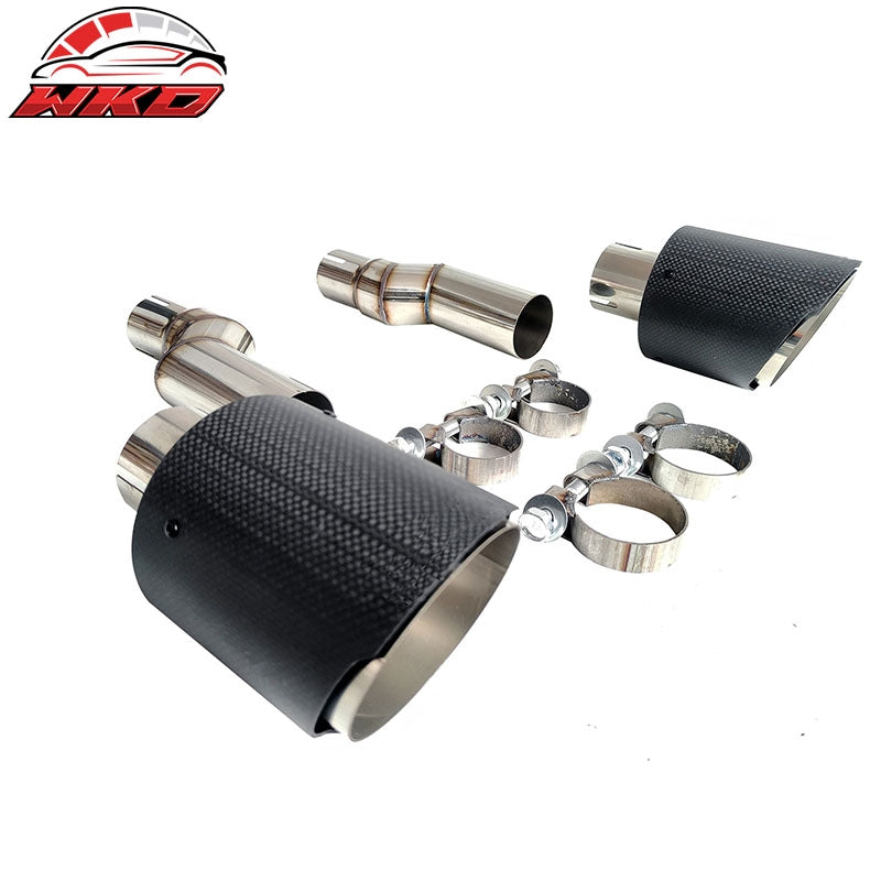For 22-26 Civic EX/Touring/Si Sedan 3PC Rear Diffuser W/LED+Dual Tip Gloss Black