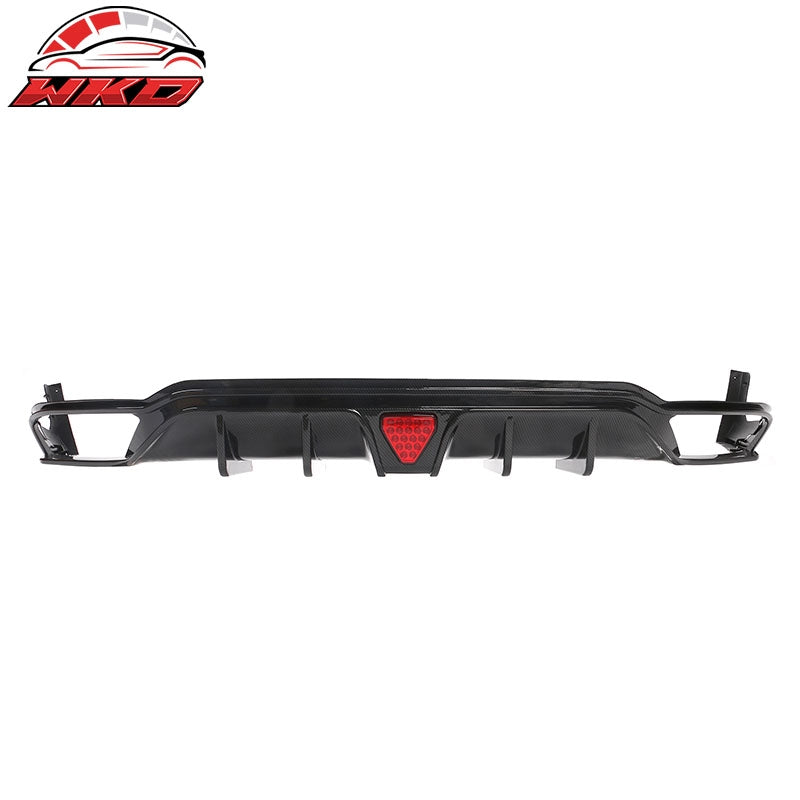 Fits 22-24 Civic Hatchback Carbon Fiber Print Rear Diffuser W/ Corner Spats PP