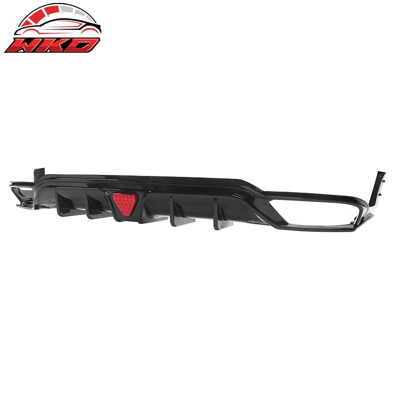 Fits 22-24 Civic Hatchback Gloss Black Rear Bumper Diffuser W/ Corner Spats PP