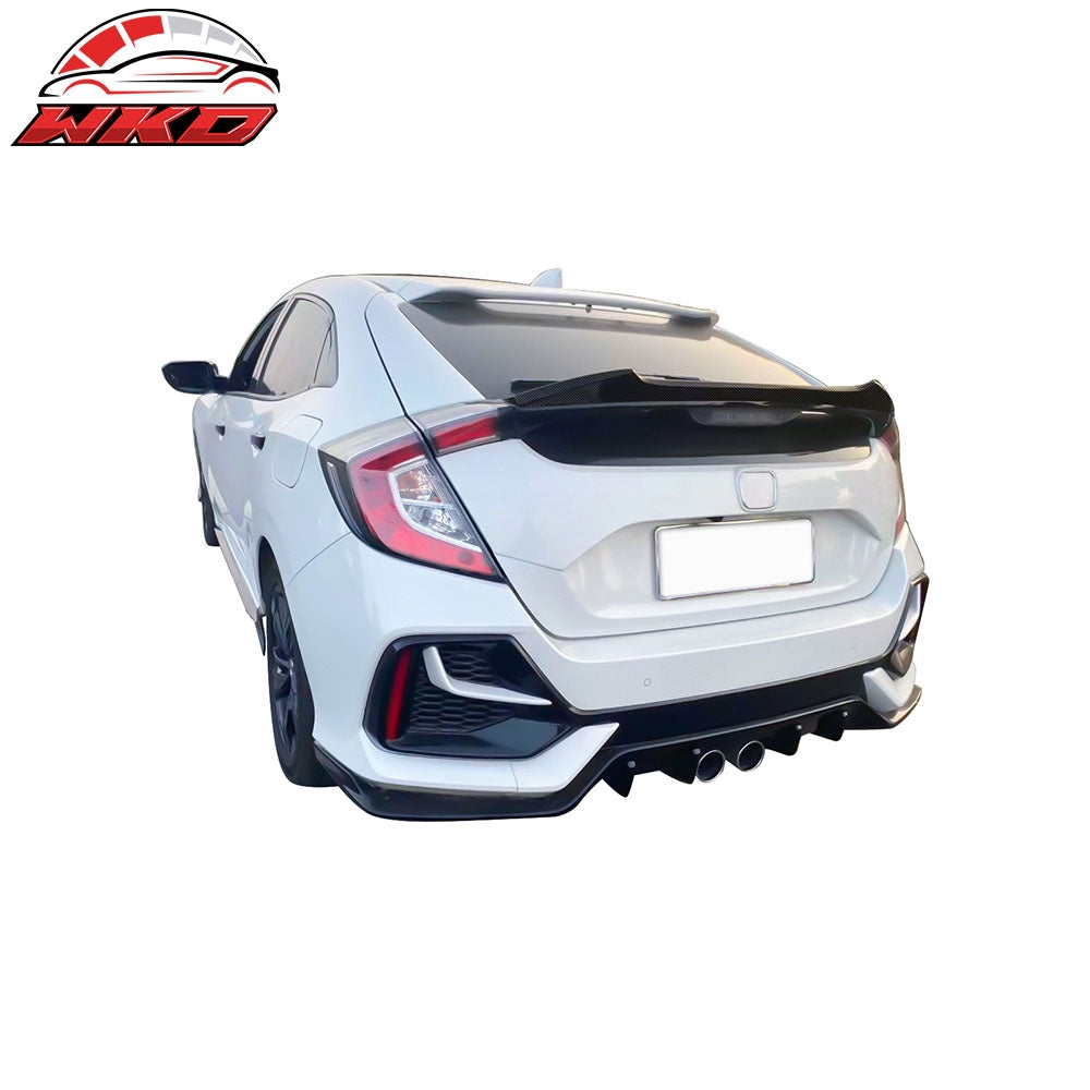 Fits 17-21 Honda Civic 10th Hatchback V Style Trunk Spoiler Carbon Fiber Print