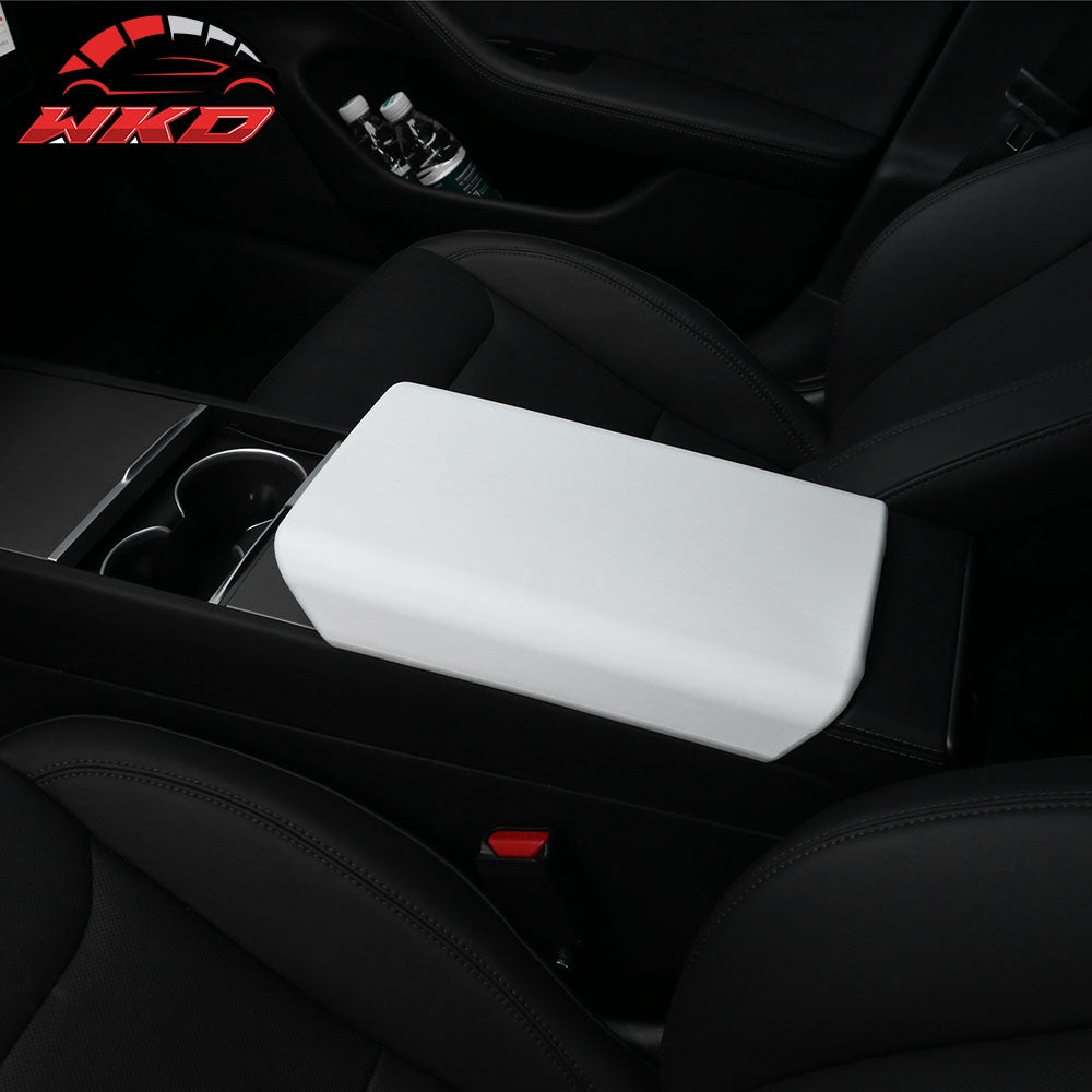Fits 24-25 Tesla Model 3/25 Y TPE Center Console Armrest Cover Protector White