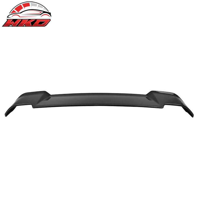 Fits 20-26 Defender 90 110 130 V Style Carbon Fiber Print Rear Roof Spoiler ABS