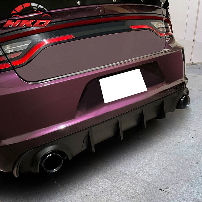 Fits 15-23 Dodge Charger Base SXT Rear Bumper Lip Diffuser Matte Black PP