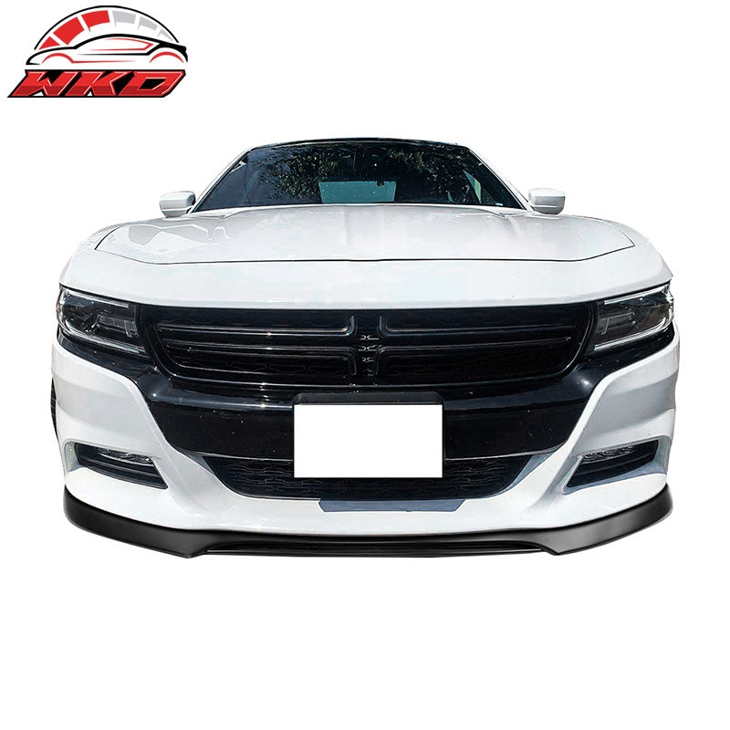 Fits 15-23 Dodge Charger IKON V2 Style Front Bumper Lip Spoiler Unpainted PP