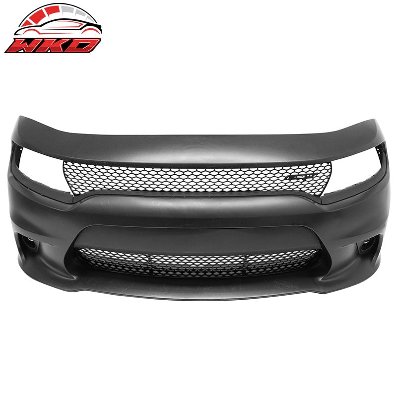 Fits 15-23 Dodge Charger SRT Hellcat Style Front Bumper Cover W/Fog Lamps PP
