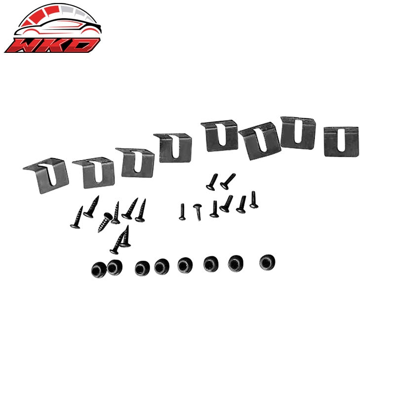 Fits 15-23 Dodge Charger SRT IKON Style Front Bumper Canards Matte Black PP 2PC
