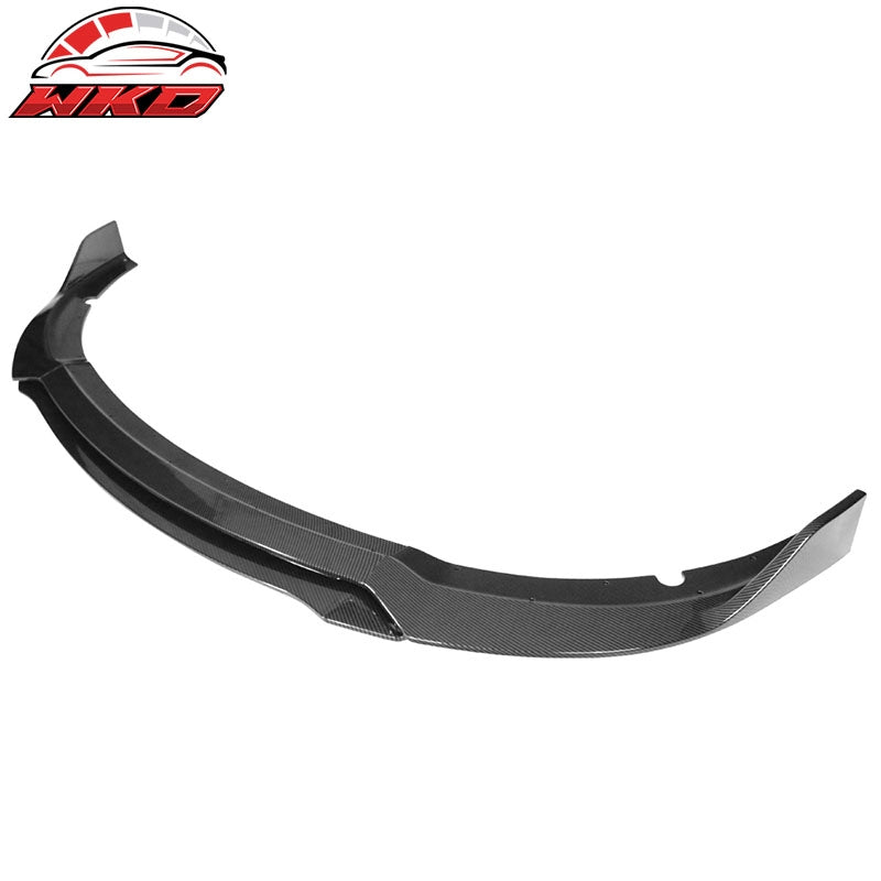 Fits 15-23 Dodge Charger V3 Style 4PCS Front Bumper Lip ABS Carbon Fiber Print