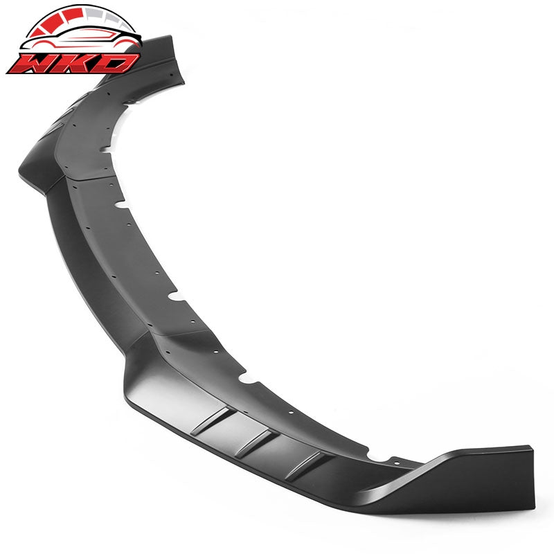 Fits 15-23 Dodge Charger V3 Style Front Bumper Lip Spoiler Matte Black ABS 3PCS