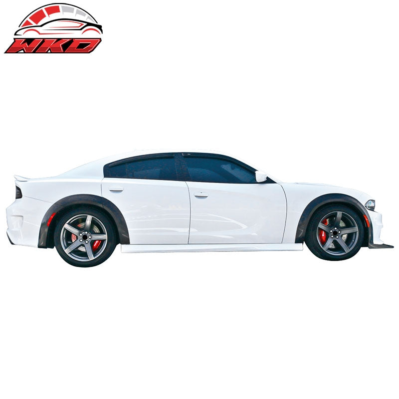 Fits 15-23 Dodge Charger Widebody Style Gloss Black Fender Flares Cover 10PC ABS