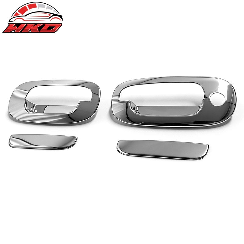 Fits 97-04 Dodge Dakota Chrome ABS Door Handle Cover Cap Trim with 1 Key Hole