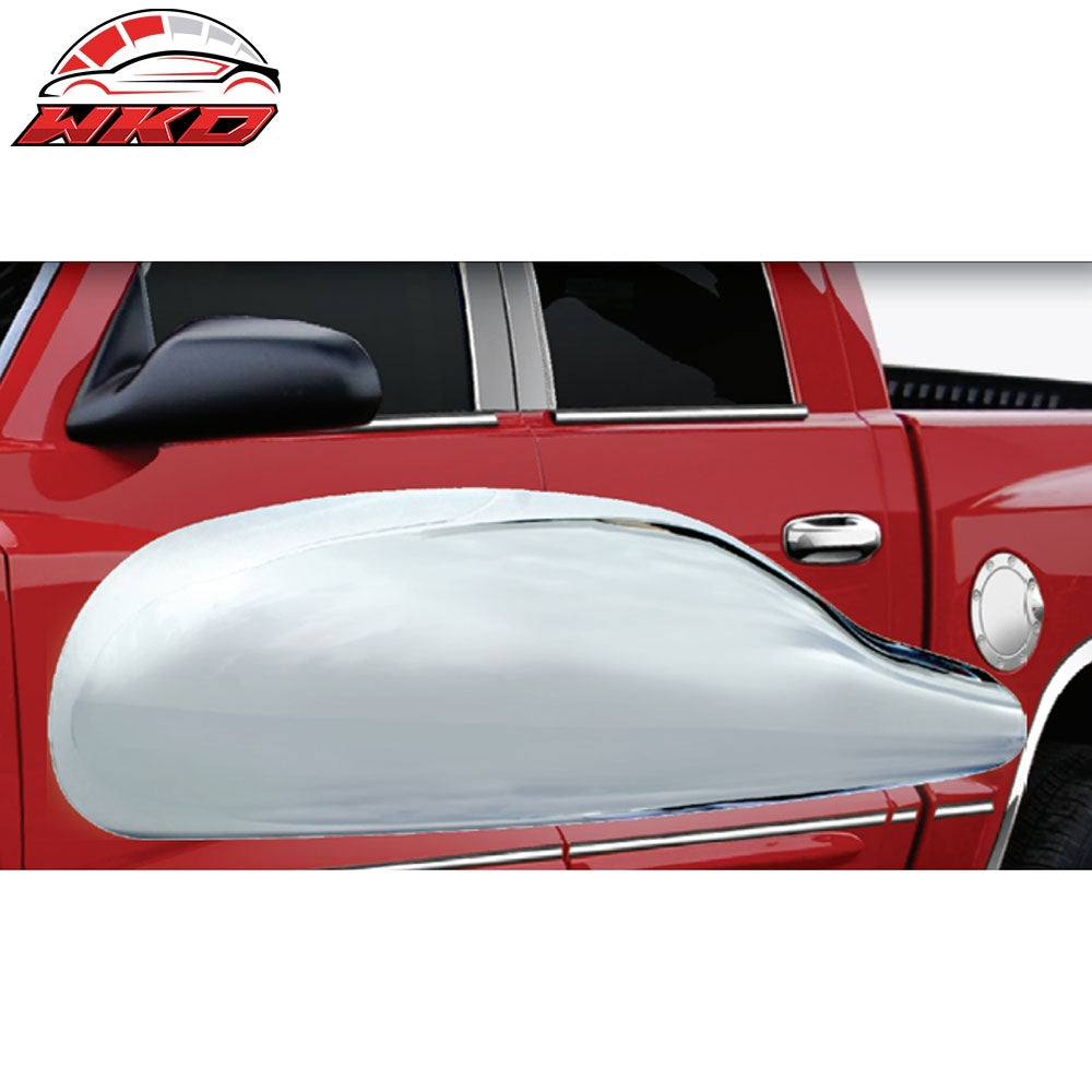Fits 05-10 Dodge Dakota 2PCS Side Rearview Mirror Cover Cap Replacement Chrome