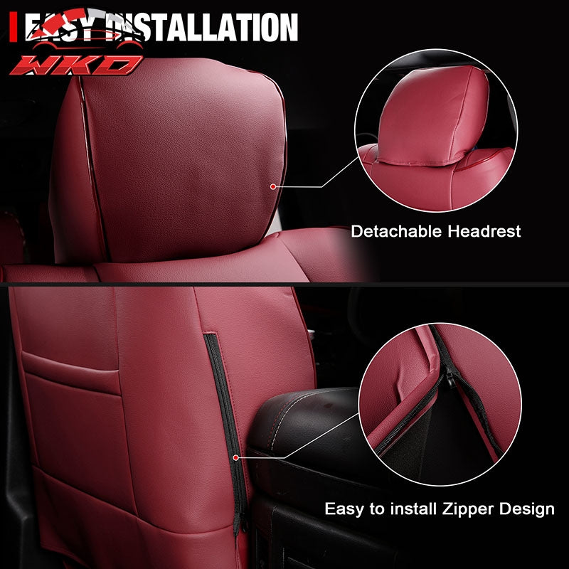 Fits 13-25 Dodge Ram 1500 13-26 2500 3500 Seat Covers Protector Full Set Red