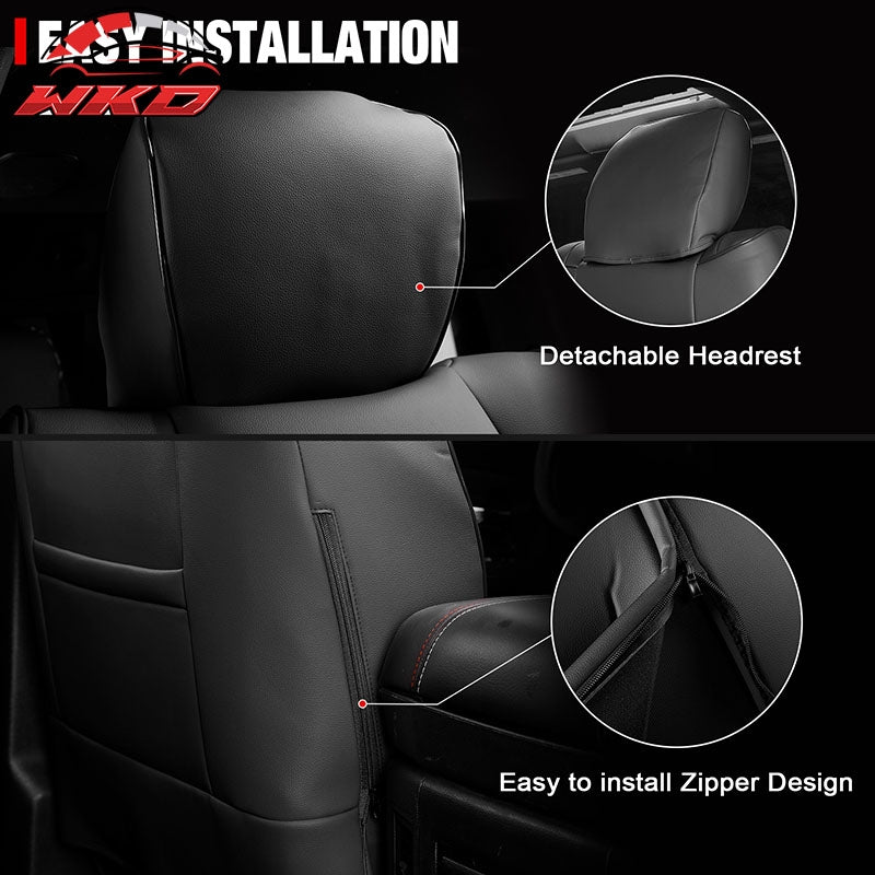 Fits 19-26 Dodge Ram 1500 Crew Cab Pickup Seat Covers Full Set Protector Black