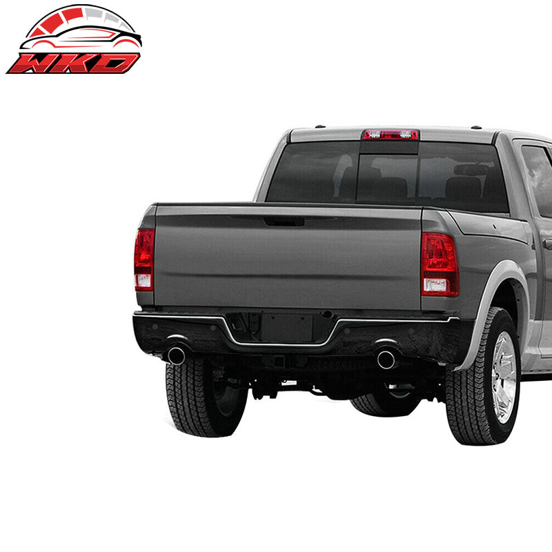 Fits 09-18 Dodge 1500 Unpainted Rear Step Bumper w/ Dual Exhaust & Sensor Holes