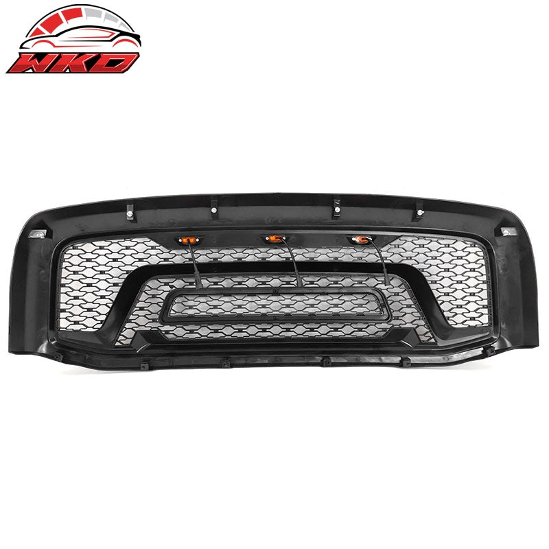 Fits 06-09 Dodge Ram 1500 2500 3500 Matte Black Front Grille W/ Signal Lights