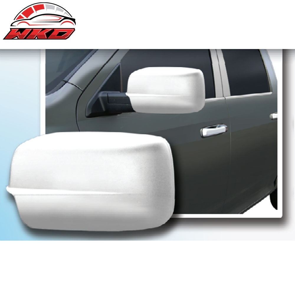 Fits 09-23 Dodge Ram 2PC Mirror Cover Full Cover W/O Signal Light Cut-Out Chrome