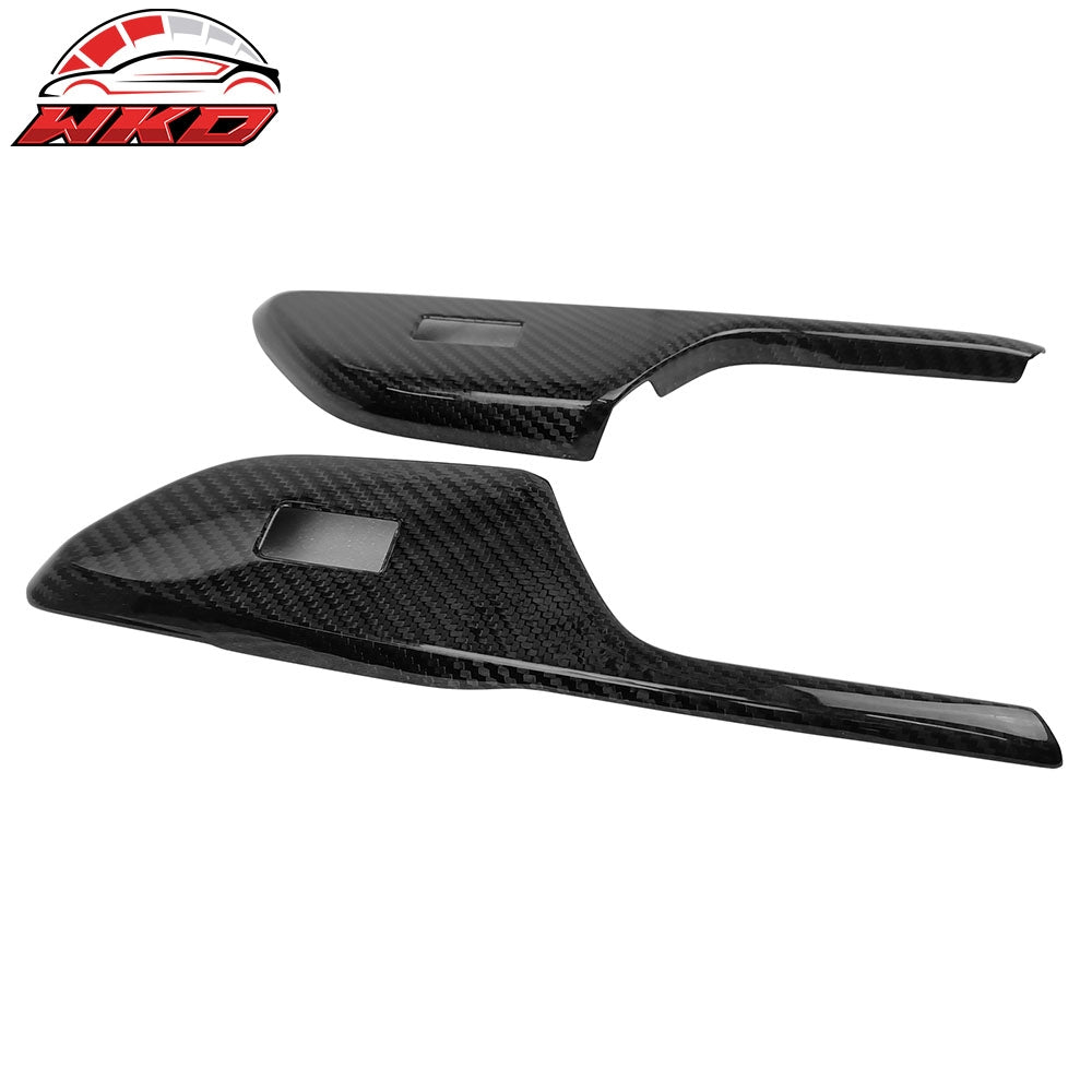 Fits 16-21 Honda Civic 4Dr Door Window Lift Switch Cover Panel Trim Carbon Fiber