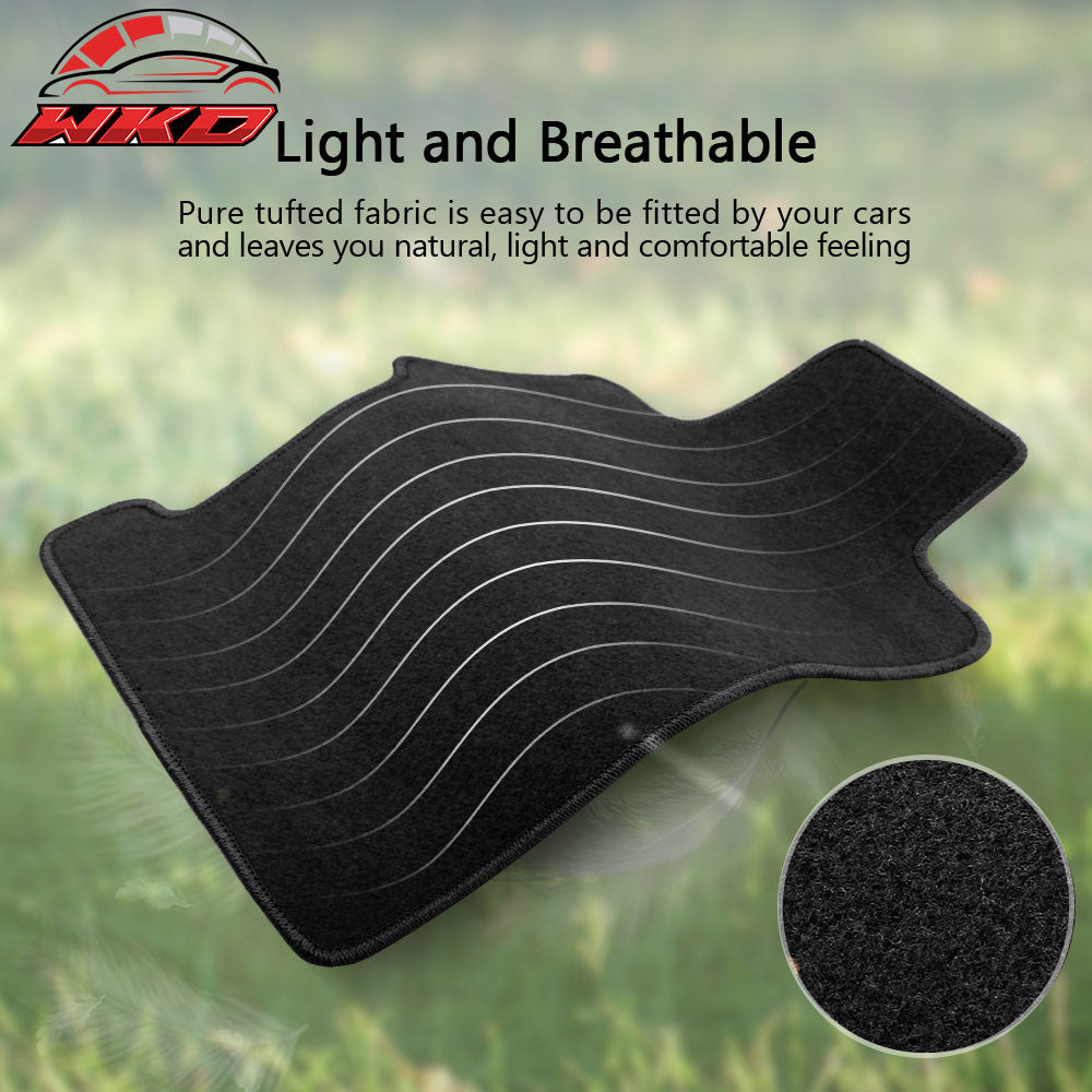 Fits 17-23 Nissan Armada QX80 Anti-Slip Front Rear Floor Mats Nylon 3PCS - Black