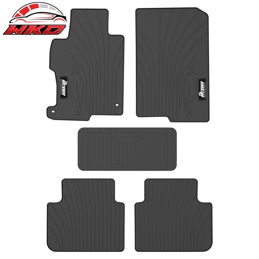 Fits 13-17 Honda Accord 4DR Latex Floor Mats Liner All Weather Carpets Black 5PC