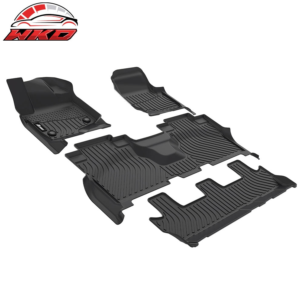 Fits 2021-2024 Ford Expedition Max All Weather 3D TPE Floor Mats Liners Carpets