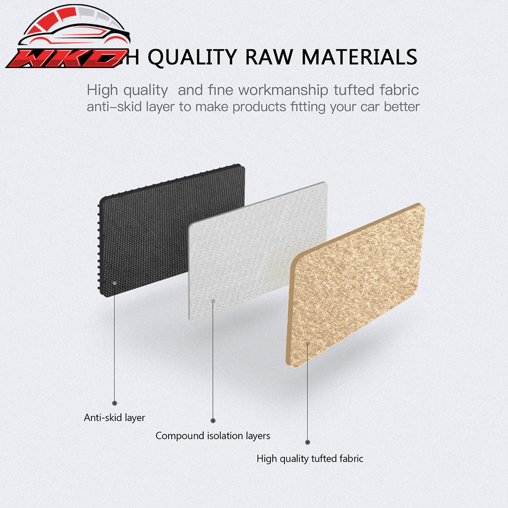 Fits 17-23 Nissan Armada QX80 Anti-Slip Front Rear Floor Mats Nylon 3PCS - Beige