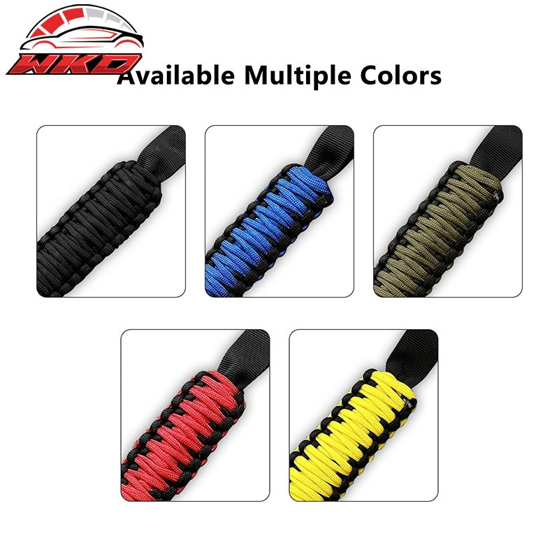 Fits 21-26 Ford Bronco Front Headrest Handles Roll Bar Grab Blue Nylon 2PCS