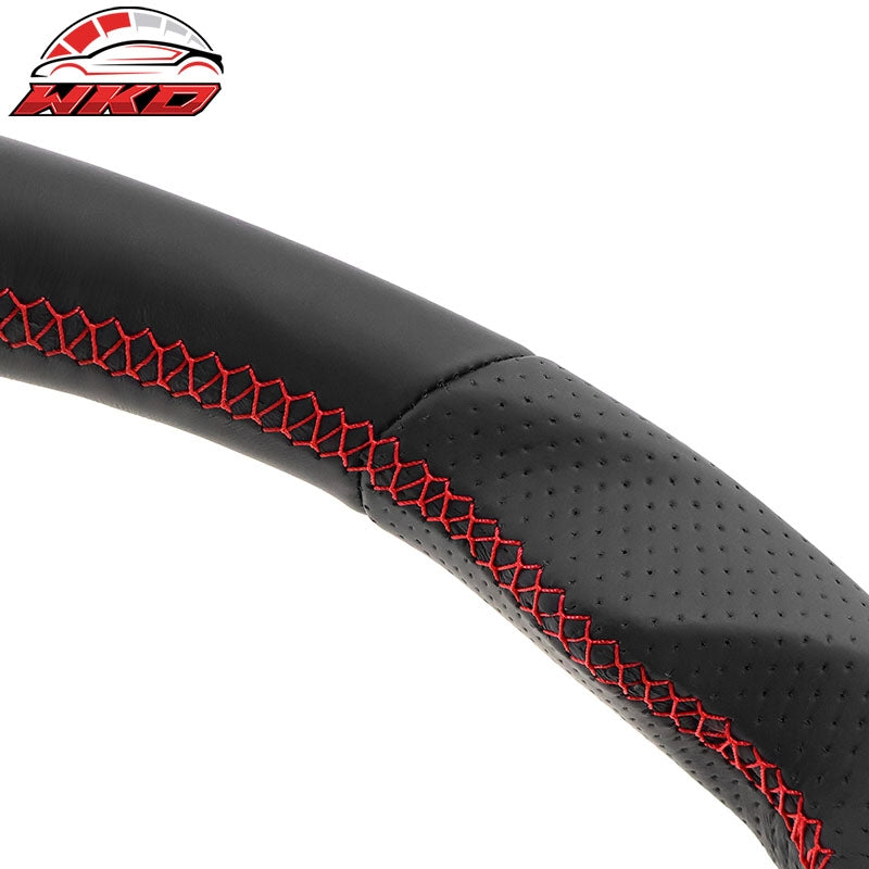 Fits 15-20 F150 17-22 F250 F350 F450 All Leather Steering Wheel W/ Red Stitching