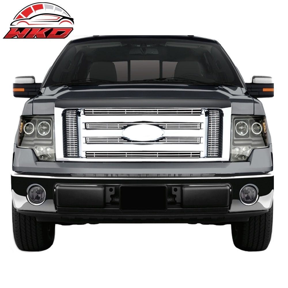 For 09-10 F-150 FX4 Lariat STX XL XLT Billet Stainless Steel Chrome Front Grille