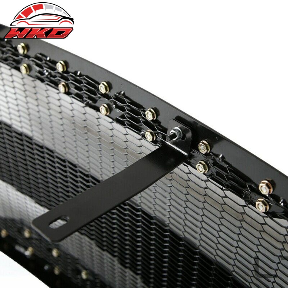 Fits 15-22 Ford F-150 Front Bumper Upper Hood Mesh Grille Guard Unpainted Black