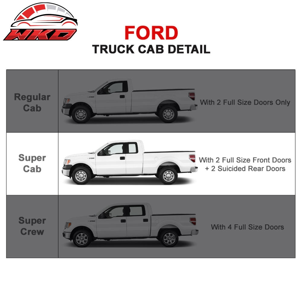 Fits 15-22 F150 Super Cab 4 Inch Oval Black Curved Side Step Bars Running Boards
