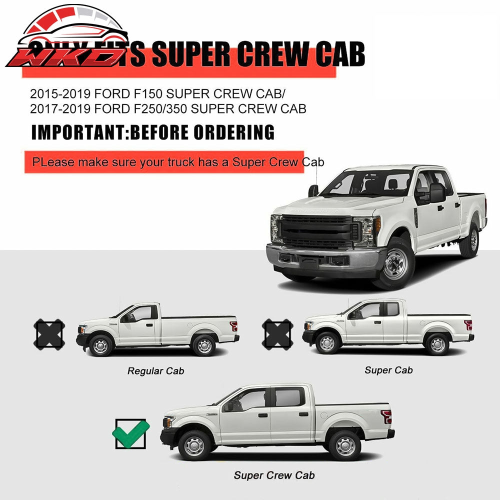 Fits 15-22 Ford F150 F250 350 Super Duty Crew Cab 5" Side Step Bar Running Board