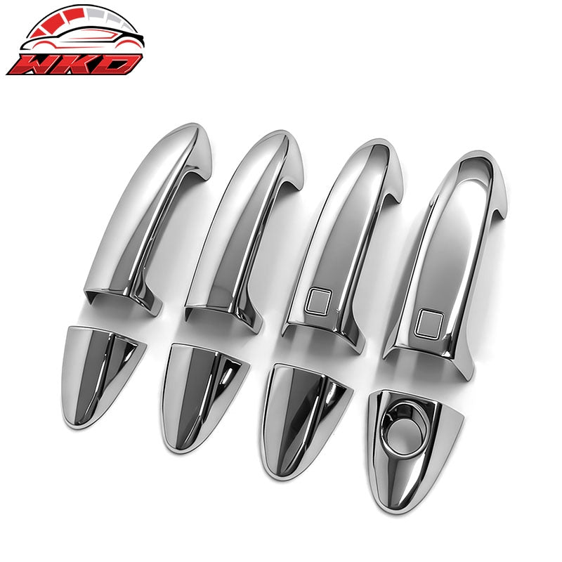 Fits 11-16 Ford Fiesta Chrome Door Handle Covers w/ 1 Key Hole; 2 Smart Keys