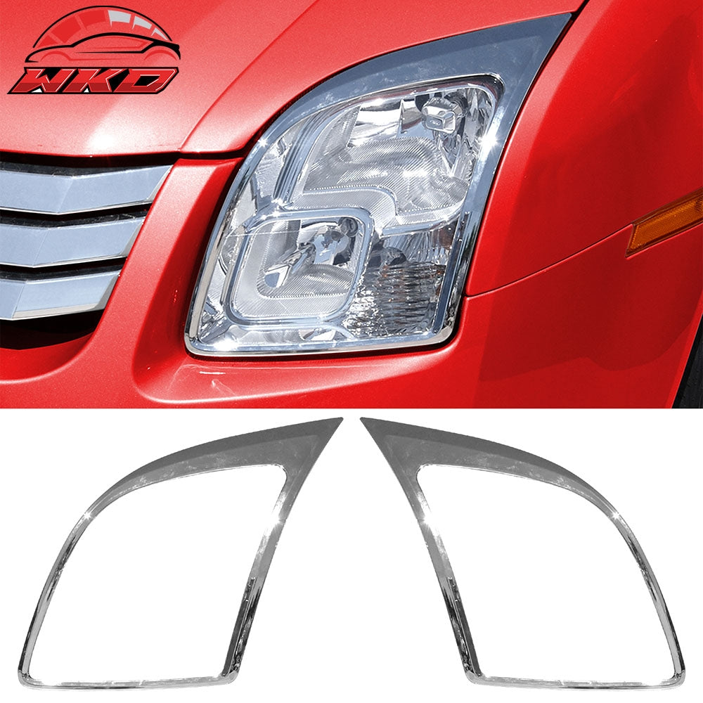 Fits 06-09 Ford Fusion 2PC Head Light Lamp Cover Bezels Frame Trim Chrome ABS