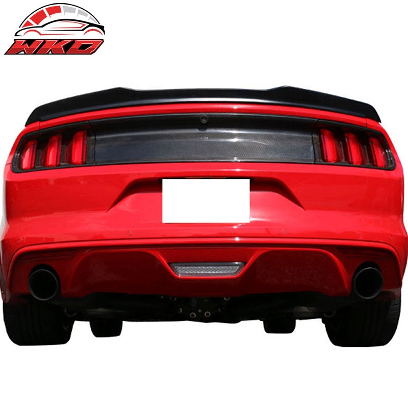 Fits 15-23 Ford Mustang Coupe High Kick V Style Rear Trunk Spoiler Unpainted ABS