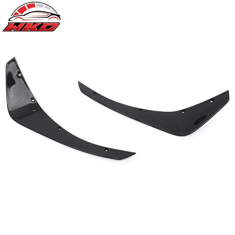 Fits 24-26 Ford Mustang Ecoboost IKON Style Front Bumper Canards Gloss Black PP