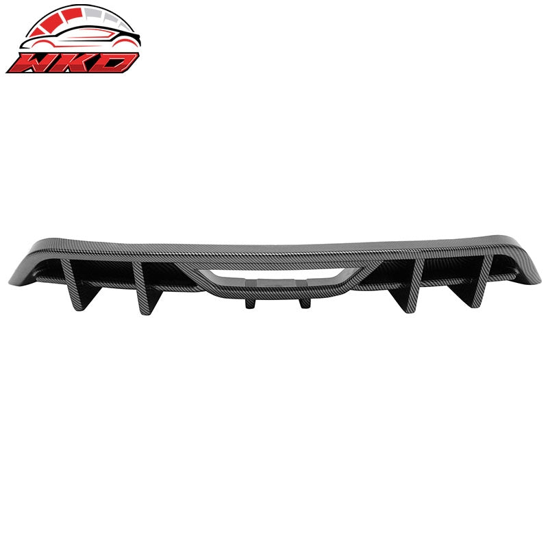 Fits 18-23 Ford Mustang Ecoboost IKON Rear Bumper Diffuser PP Carbon Fiber Print