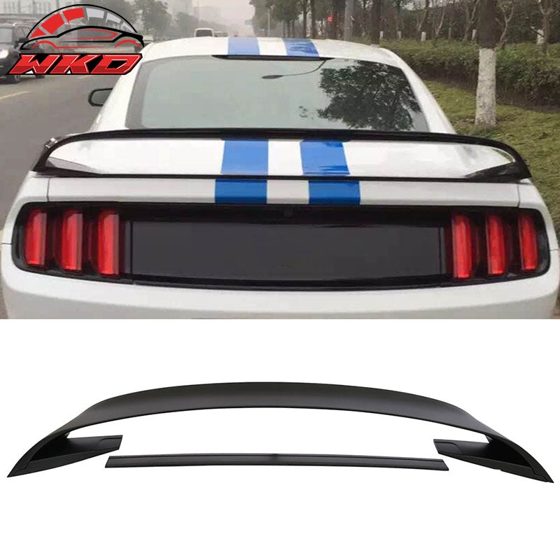 Fits 15-23 Ford Mustang GT350 Style Matte Black Rear Trunk Spoiler Wing ABS