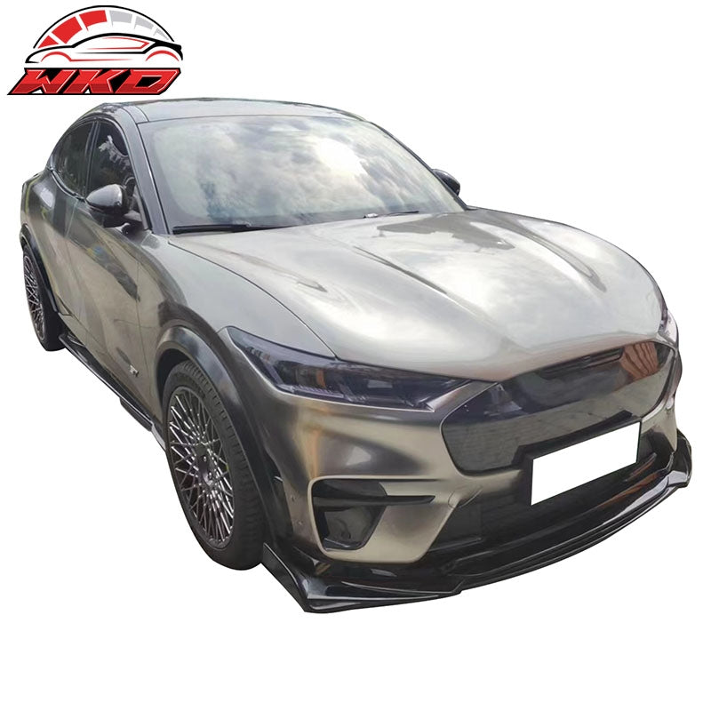 Fits 21-23 Ford Mustang Mach-E Gloss Black Front Bumper Lip Spoiler Splitter 1PC