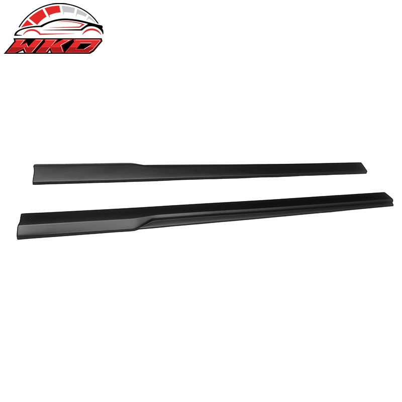 Fits 24-26 Ford Mustang IKON Style Matte Black Side Skirts Extension Lip Add on