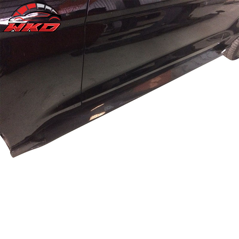 Fits 15-23 Ford Mustang S550 Coupe JC Style 2PCS Side Skirts Matte Carbon Fiber