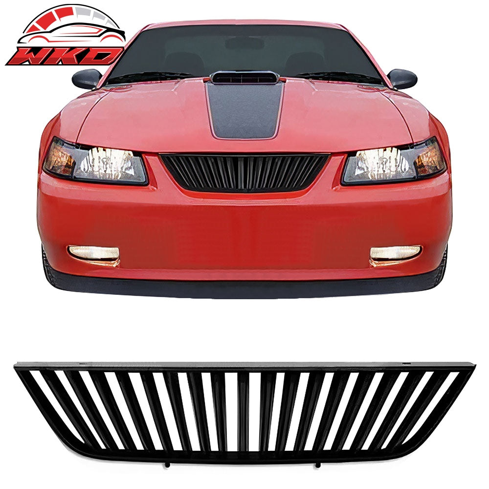 Fits 1999-2004 Ford Mustang Front Bumper Hood Mesh Upper Grille Grill Trim Black