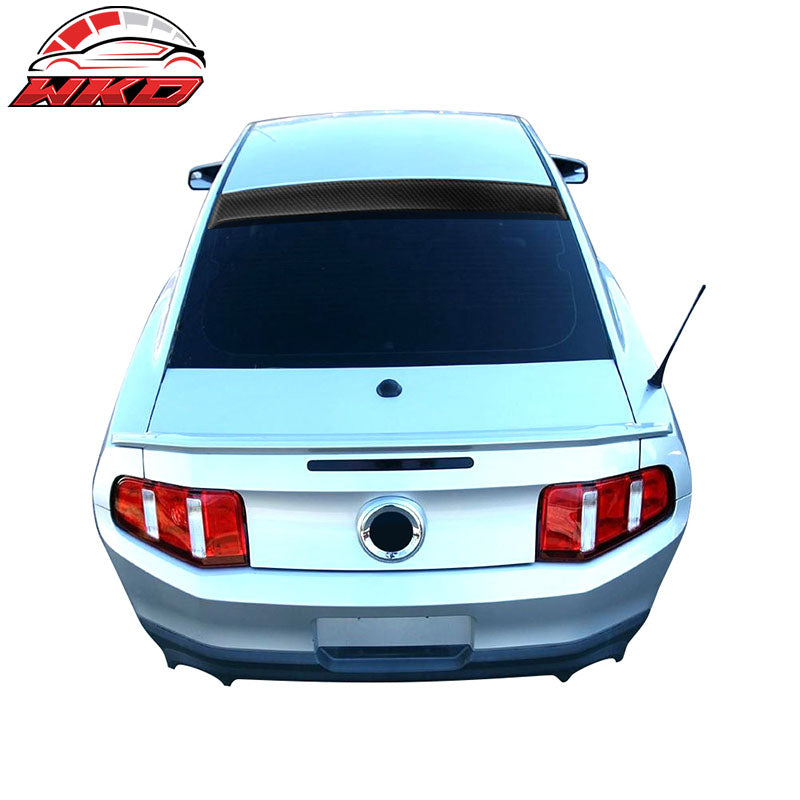 Fits 05-14 Ford Mustang Coupe Rear Window Roof Spoiler Visor Carbon Fiber Print