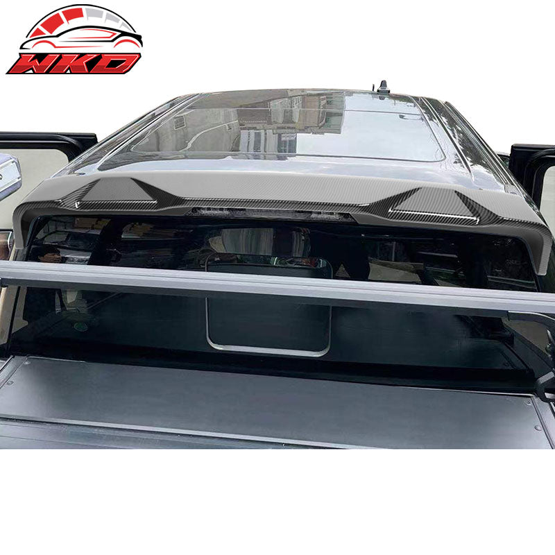 Fits 15-20 Ford F150 All Cab & Bed Size Carbon Fiber Print IKON Roof Spoiler ABS