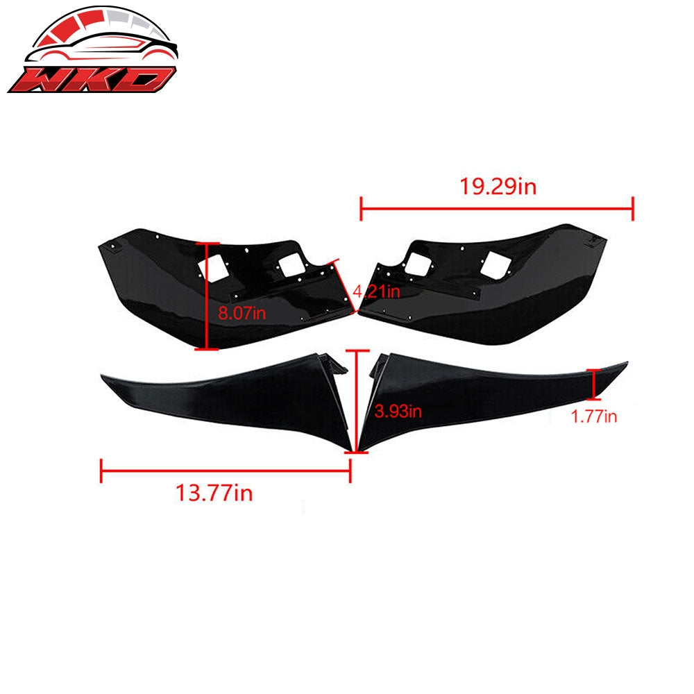 Fits 15-23 Ford Mustang GT500 Style 2PCS Front Bumper Corner Spoiler Winglets PP