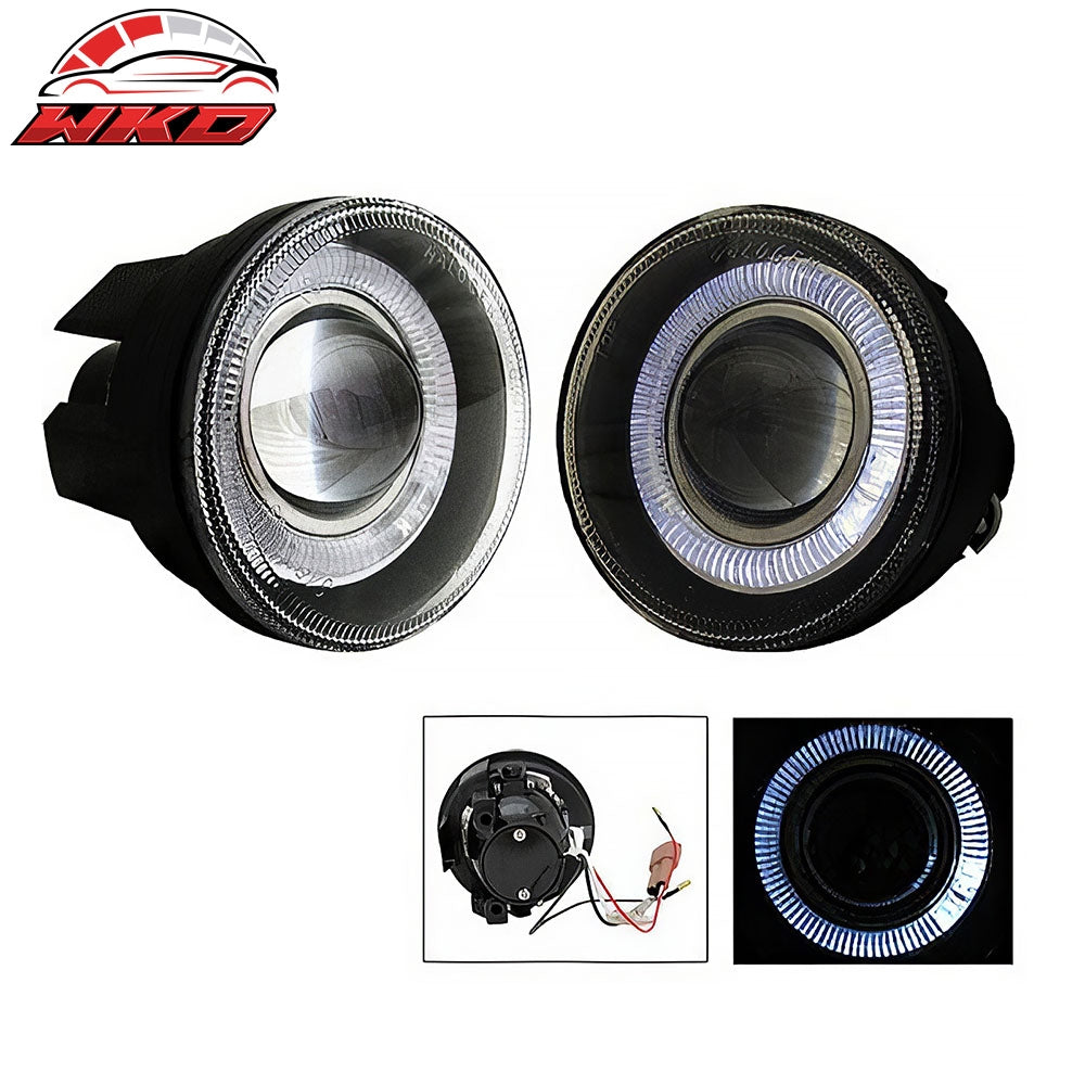 For 01-04 Dodge Durango Front Bumper Halo Projector Fog Lights Black Housing 2PC
