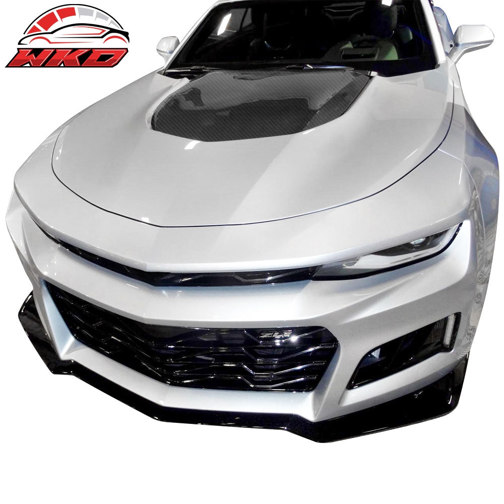 Fits 16-24 Camaro Carbon Fiber Aluminum Front Bumper Hood Guards