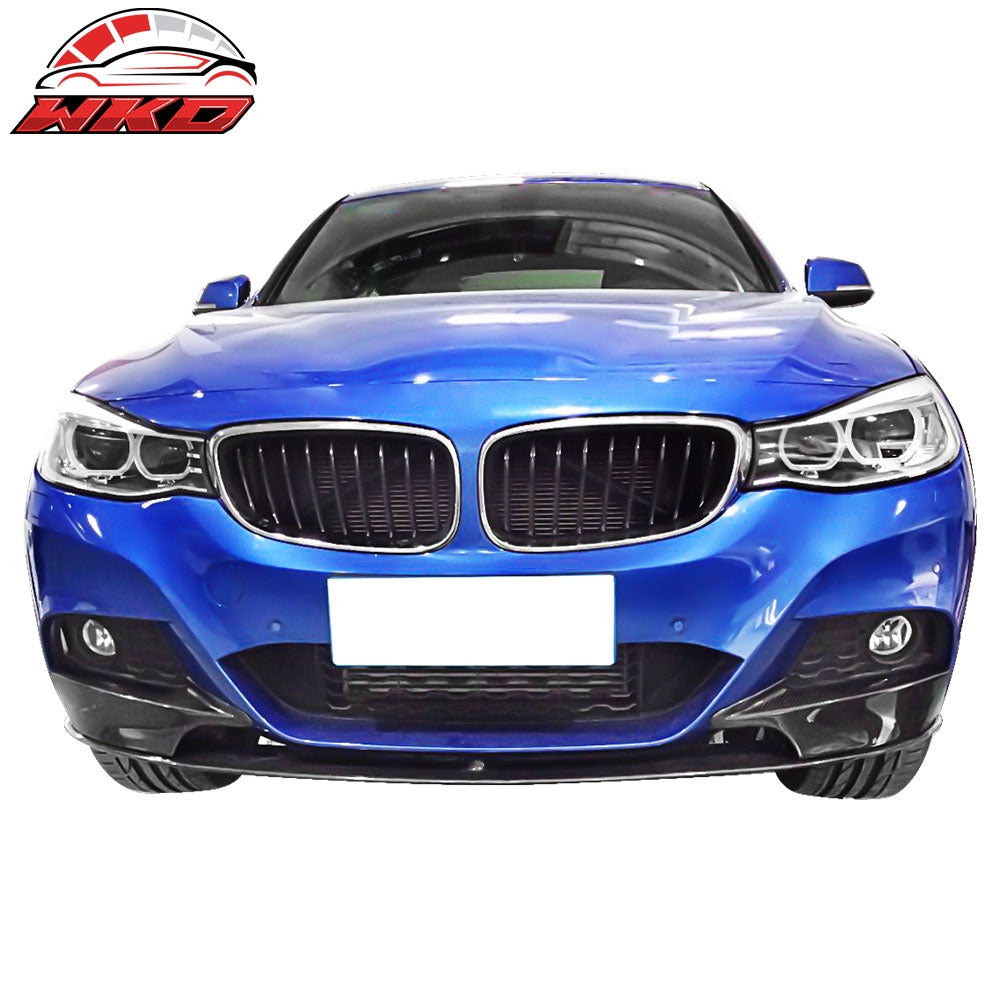 Fits 14-18 BMW F34 3 Series GT M Sport 3PCS Front Bumper Lip Carbon Fiber CF